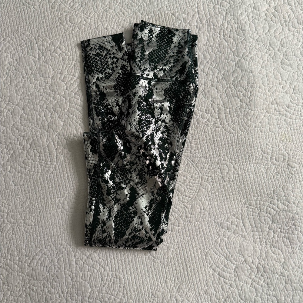 Carbon 38 High Waisted Snake Print Workout Leggings